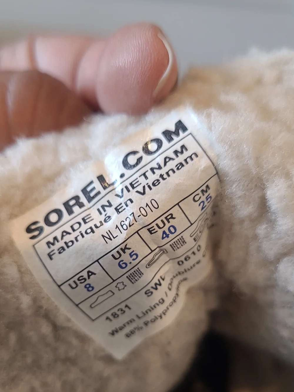Sorel Black & White Houndstooth Lace-Up Winter Sherpa Lined Boots Size 8